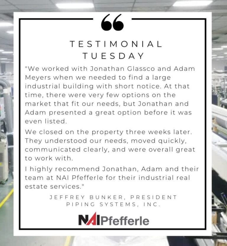 NAI Pfefferle testimonial from Jeffrey Bunker